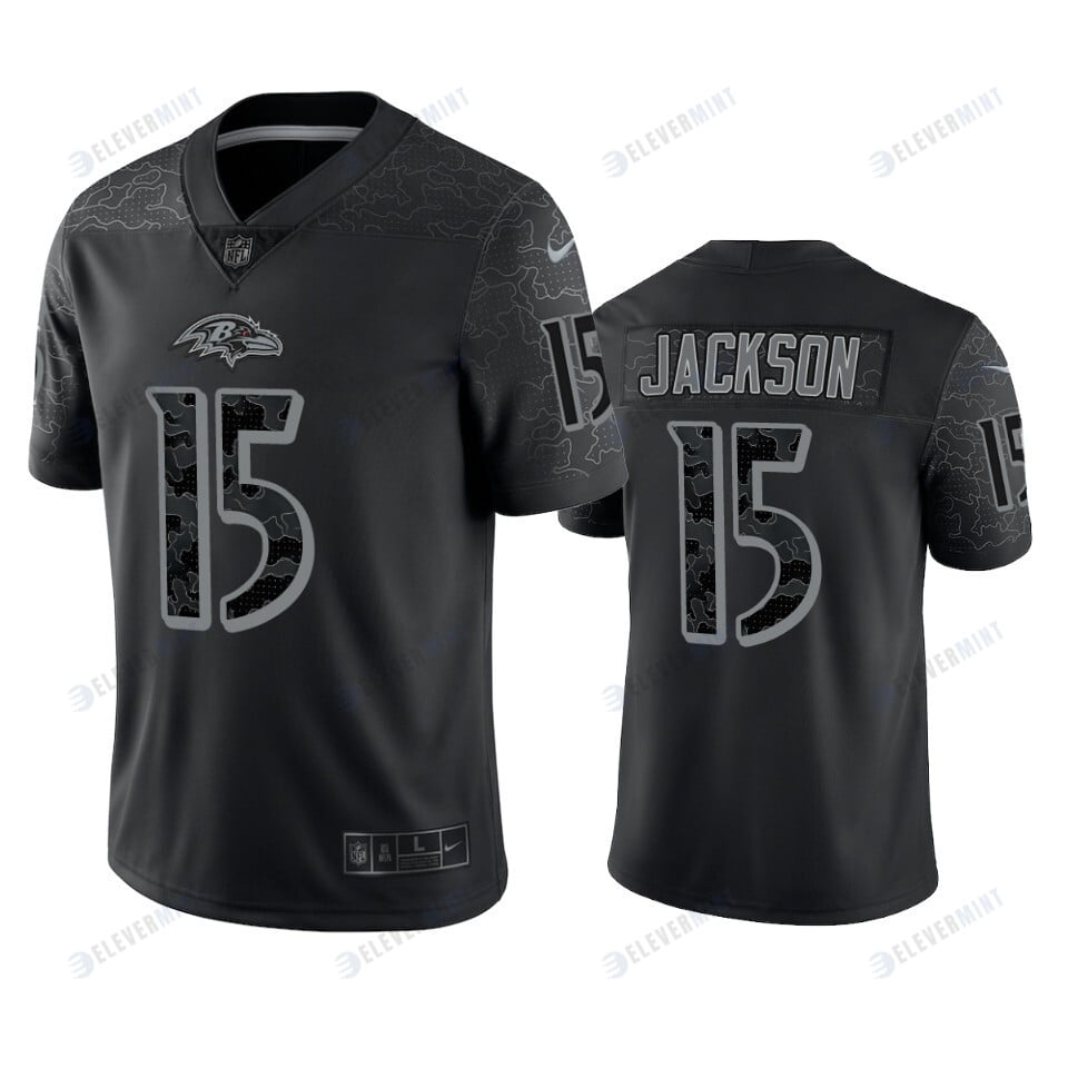 DeSean Jackson 15 Baltimore Ravens Black Reflective Limited Jersey - Men
